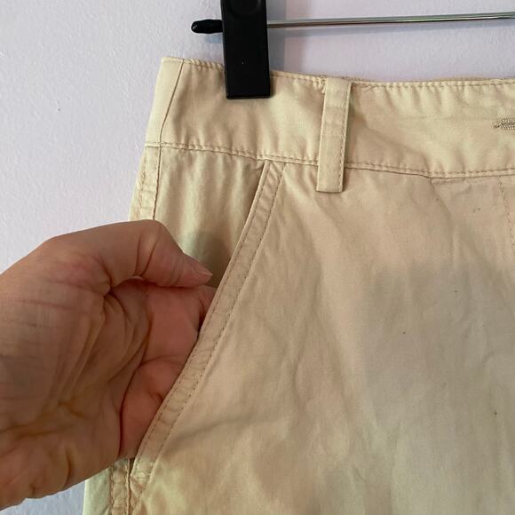 Zara Tan Khaki Cream Tan Cropped Barrel Leg Pants Cotton Boho Women's size XS - Picture 5 of 12